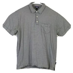 Patagonia white and black polo size L